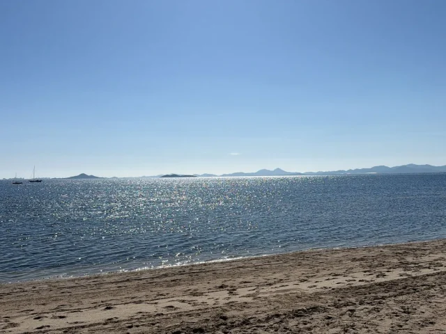 Sunny Mediterranean beach close to La Manga Club